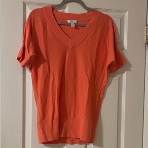 😀3 for $20😀 LOFT Peach  V-Neck Short Sleeve Top